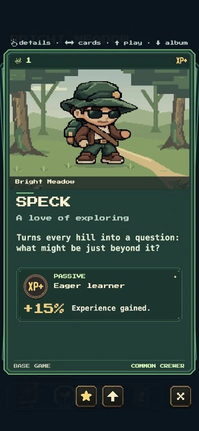 Front of Speck’s collectible card